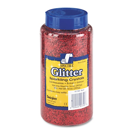 Spectra Glitter, .04 Hexagon Crystals, Red, 16 Oz Shaker-Top Jar